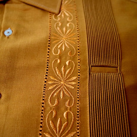 【2027年7月31日までにお届け】【受注生産】【 半袖 】【 ESG-01S-MU 】【 S/S GUAYABERA 】【 REJILLADA 】【 MUSTARD 】【 マスタード 】