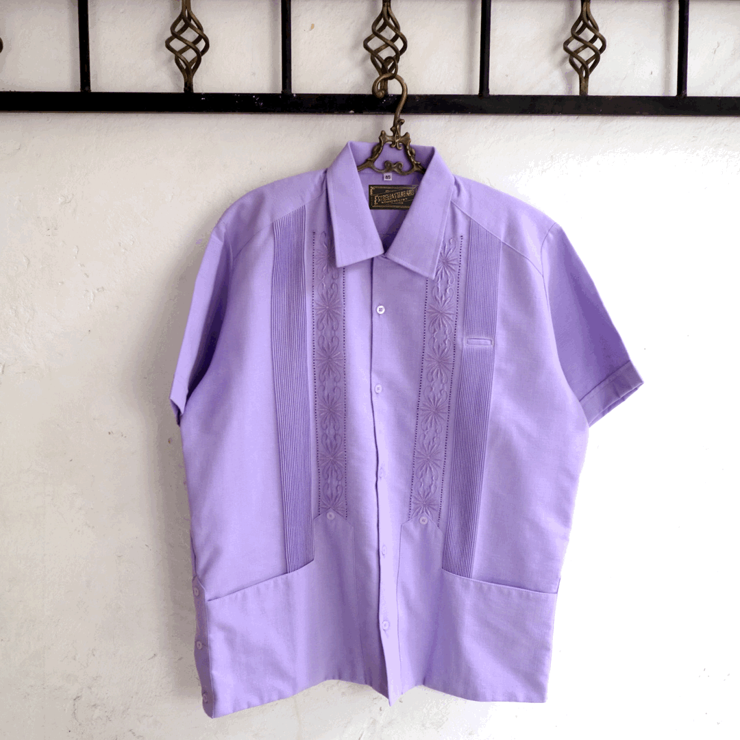 【2027年7月31日までにお届け】【受注生産】【半袖】【 ESG-01S-LA 】【 S/S GUAYABERA 】【 REJILLADA 】【 LAVENDER 】【 ラベンダー 】