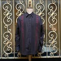 【2027年7月31日までにお届け】【受注生産】【長袖】【 ESG-32L-BBU 】【 L/S GUAYAMISA 】【BLACK x BURGUNDY】 【黒 x 臙脂色】