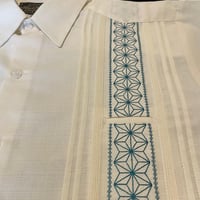 【半袖】【麻の葉柄】【 ESGS-10S-OFJA】【 S/S GUAYAMISA ASA 】【OFF WHITExJADE】 【オフホワイトx翡翠】