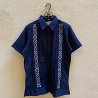 【半袖】【IMP-COL-128SP-N】【ポリエステル】【GUAYABERAS COLLI】【 S/S GUAYAMISA】【 NAVY 】【紺】