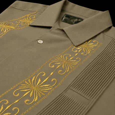 【予約商品】【半袖】【 ESG-01S-KHG 】【 S/S GUAYABERA 】【 REJILLADA 】【 KHAKI x GOLD 】【 カーキ x 金 】