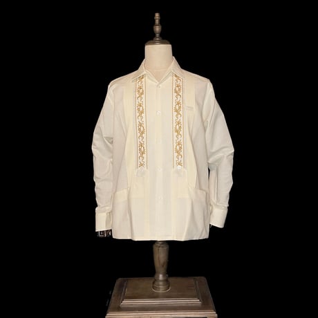 【2027年7月31日までにお届け】【受注生産】【ESG-20L-OFG】【REJILLADA 】【L/S GUAYABERA】【OFF WHITExGOLD】 【オフホワイトx金】