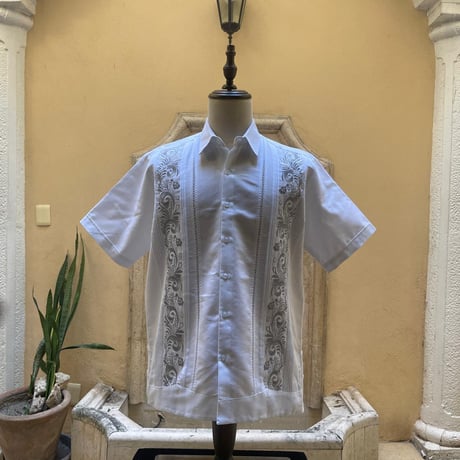 【予約商品】【半袖】【袖刺繍】【ESG-30S-WS】【 S/S GUAYAMISA 】【 WHITExSILVER 】【 白x銀 】
