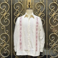 【ご注文日より１年以内にお届け】【受注生産】【 ESG-32L-OFBU 】【 L/S GUAYAMISA 】【OFF WHITExBURGUNDY】 【オフホワイトx臙脂色】