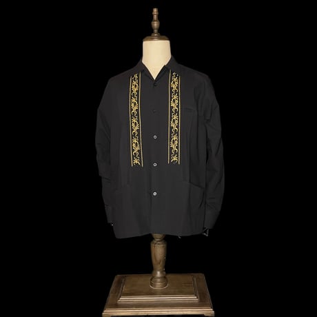 【2027年7月31日までにお届け】【受注生産】【ESG-20L-BG】【REJILLADA 】【L/S GUAYABERA】【BLACKxGOLD】 【黒x金】