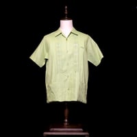 【10月〜11月納期】【 受注生産】【半袖】【 ESG-01S-PIS 】【 S/S GUAYABERA 】【 REJILLADA 】【 PISTACHIO 】【ピスタチオ】