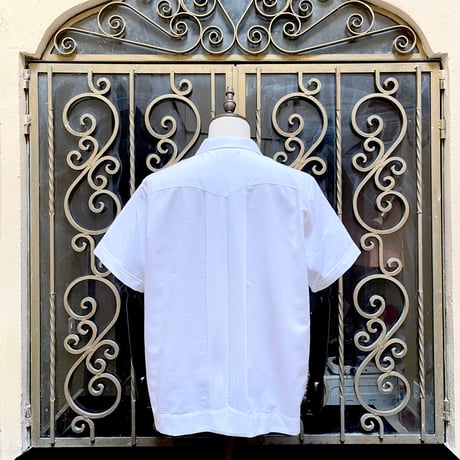 【2027年7月31日までにお届け】【受注生産】【半袖】【 ESGS-04S-WG】【 S/S GUAYABERA 】【 REJILLADA ASA 】【 麻の葉柄 】【 WHITExGOLD 】