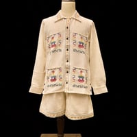 【7/31入荷】【長袖】【2ピース】【ESGG-02LS-2-OFM】【L/S QUETZAL SHIRTS & SHORTS 】【グアテマラ】【 OFF WHITE x MULTI COLOR  】