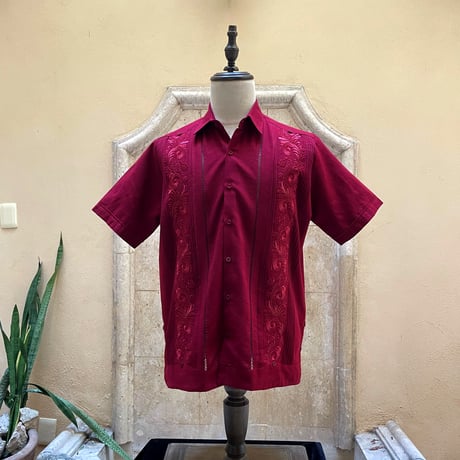 【予約商品】【半袖】【ESG-30S-BU】【 S/S GUAYAMISA 】【BURGUNDY】【臙脂色】