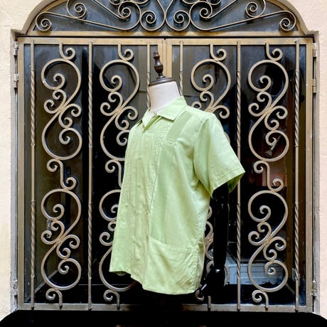 【2027年7月31日までにお届け】【受注生産】【半袖】【 ESG-01S-PIS 】【 S/S GUAYABERA 】【 REJILLADA 】【 PISTACHIO 】【ピスタチオ】