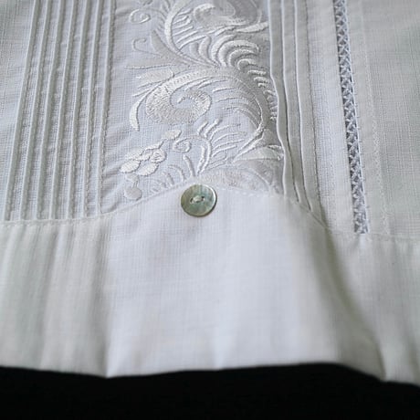 【お取り寄せ商品】【長袖】【袖刺繍】【IMP-101L-W】【 L/S GUAYAMISA】【 WHITE 】【 白 】