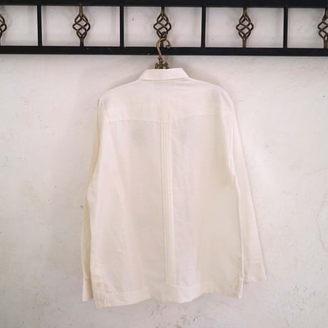 【2027年7月31日までにお届け】【受注生産】【長袖】【CACTUS 手刺繍】【HANDMADE】【CUBANA】】【 ESGP-106L-IV】【 L/S GUAYABERA】【IVORY】