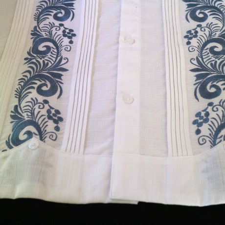 【お取り寄せ商品】【長袖】【IMP-COL-100L-WBL】【GUAYABERAS COLLI】【 L/S GUAYAMISA 】【 WHITExBLUE 】【 白 x 青 】