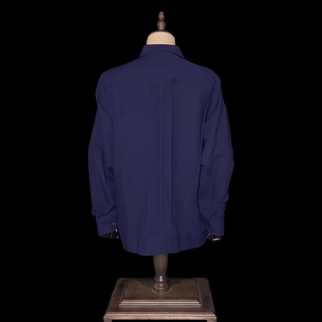 【ESG-20L-N】【REJILLADA 】【L/S GUAYABERA】【NAVY】 【紺】