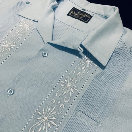 【予約商品】【半袖】【 ESG-01S-SAW 】【S/S REJILLADA】【SAX x WHITE】 【サックスブルーx 白】
