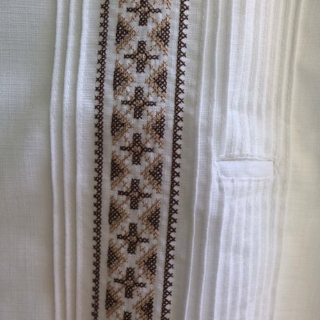【お取り寄せ商品】【長袖】【ESG-109L-WBR】【CRUZ】【 GUAYAMISA】【 L/S GUAYABERA】【WHITExBROWN】