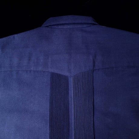 【2027年7月31日までにお届け】【受注生産】【半袖】【 ESG-01S-NG 】【 S/S GUAYABERA 】【 REJILLADA 】【 NAVY x GOLD x 】【 紺 x 金 】