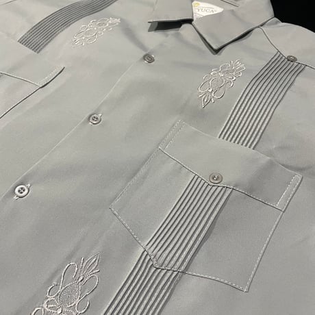 【予約】【半袖】【サイズ38(L)】【IMP-DE-23S-GR-38】【 DEADSTOCK 】【S/S GUAYABERA】【GRAY】【グレー】