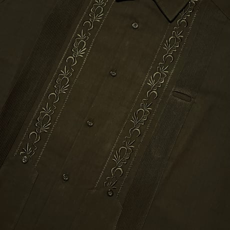【2027年7月31日までにお届け】【受注生産】【ESG-20L-B】【REJILLADA 】【L/S GUAYABERA】【BLACK】 【黒】