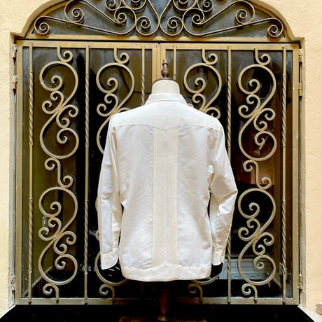 【2027年7月31日までにお届け】【受注生産】【長袖】【 ESG-01L-W 】【 L/S GUAYABERA 】【 REJILLADA 】【 WHITE 】【 白 】