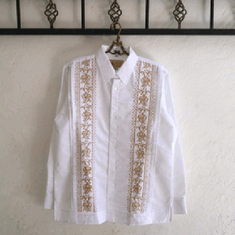 【お取り寄せ商品】【長袖】【IMP-COL-101L-WG】【 L/S GUAYAMISA】【WHITE x GOLD】【 白 x 金 】