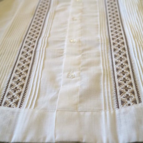 【お取り寄せ商品】【長袖】【ESG-109L-WBR】【CRUZ】【 GUAYAMISA】【 L/S GUAYABERA】【WHITExBROWN】