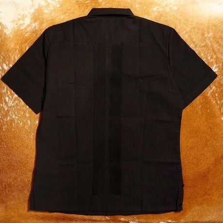 【予約商品】【半袖】【 ESG-01S-BSI 】【 S/S GUAYABERA 】【 REJILLADA 】【 BLACK x SILVER 】【 黒 x 銀 】