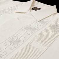 【予約商品】【半袖】【 ESG-01S-OFS】【 S/S GUAYABERA 】【 REJILLADA 】【 OFF WHITE x SILVER 】【 オフホワイト x 銀 】