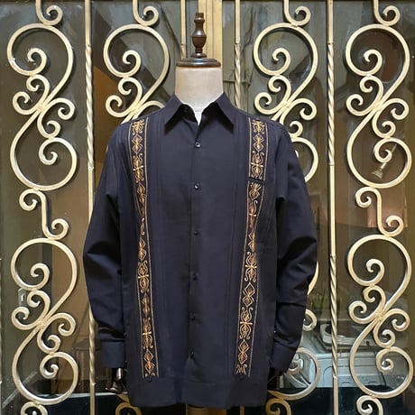 【2027年7月31日までにお届け】【受注生産】【長袖】【 ESG-32L-BG 】【 L/S GUAYAMISA 】【BLACK x GOLD】 【黒 x 金】