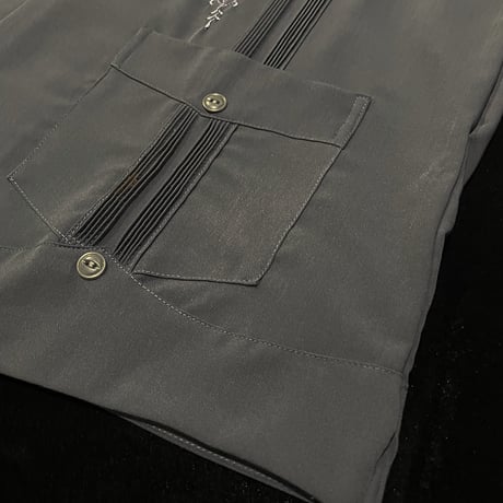 【予約】【半袖】【IMP-DE-12S-CH-42】【 DEADSTOCK 】【S/S GUAYABERA】【CHARCOAL】【炭色】