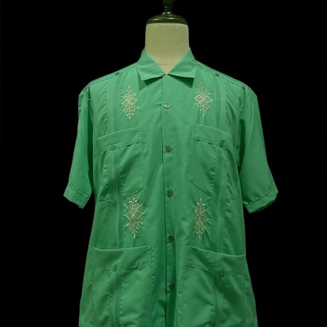 【予約】【半袖】【IMP-DE-14S-TQ-42】【 DEADSTOCK 】【S/S GUAYABERA】【TURQUOISE】【ターコイズグリーン】
