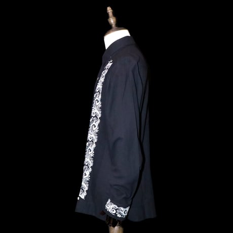 【お取り寄せ商品】【長袖】【袖刺繍】【IMP-101L-BS】【 L/S GUAYABERA】【 BLACK x SILVER 】【 黒 x 銀 】
