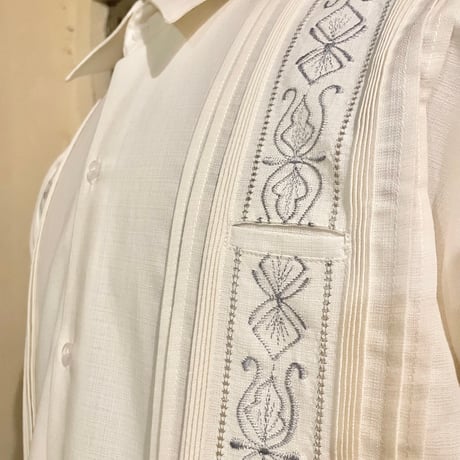 【半袖】【 ESG-32S-OFS 】【S/S GUAYAMISA】【OFF WHITE x SILVER】 【オフホワイト x 銀】