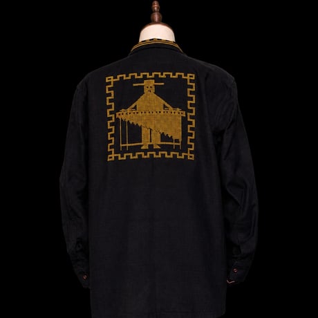 【予約商品】【長袖】【IMP-QTZ-MAR-LS-BG】【GUATEMALA】【 L/S QUETZAL SHIRTS/MARIMBA(マリンバ)】【BLACKxGOLD】【黒x金】