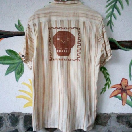 【半袖】【Lサイズ】【IMP-QTZ-SS23-WBR】【GUATEMALA】【 S/S QUETZAL SHIRTS】【 WHITE x BROWN】【白x茶色】