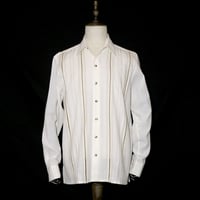 【お取り寄せ商品】【長袖】【ESG-108L-OFBR】【 L/S GUAYAMISA】【 COTTON 】【 OFF WHITE x BROWN 】【 オフホワイト x 茶色 】
