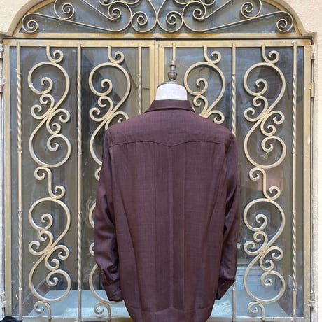 【2027年7月31日までにお届け】【受注生産】長袖】【ESG-20LP-BRB】【 L/S GUAYABERA】【REJILLADA CIPRE】【BROWN x BLACK 】