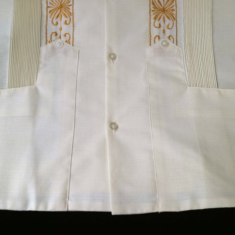 【予約商品】【半袖】【 ESG-01S-OFG 】【 S/S GUAYABERA 】【 REJILLADA 】【 OFF WHITE x GOLD 】【 オフホワイト x 金 】