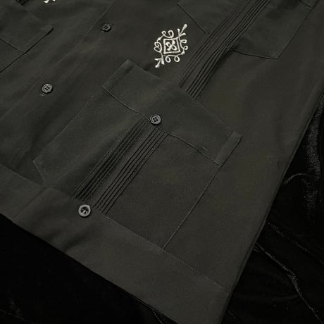 【予約】【半袖】【サイズ36(M)】【IMP-DE-19S-B-36】【 DEADSTOCK 】【S/S GUAYABERA】【BLACK】【黒】