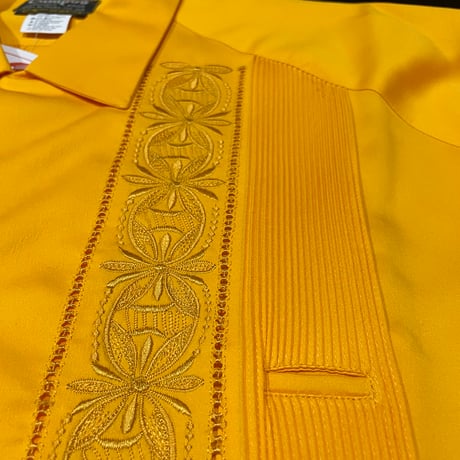 【予約】【半袖】【サイズ46(4XL)】【IMP-DE-38S-MU-46】【 DEADSTOCK 】【S/S GUAYABERA】【MUSTARD】  【辛子色】