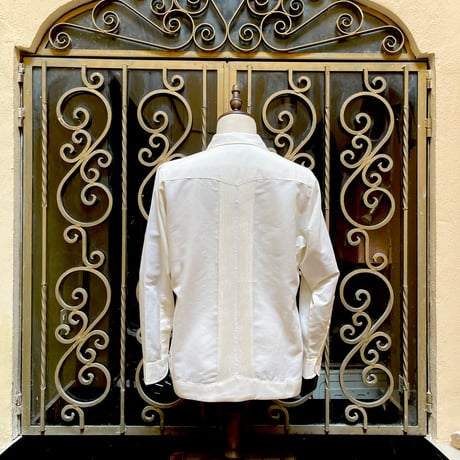【長袖】【 ESG-01L-W 】【 L/S GUAYABERA 】【 REJILLADA 】【 WHITE 】【 白 】