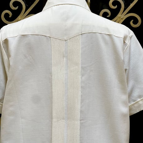 【2027年7月31日までにお届け】【受注生産】【半袖】【 ESG-01S-WB 】【 S/S GUAYABERA 】【 REJILLADA 】【 WHITE x BLACK 】【 白 x 黒 】