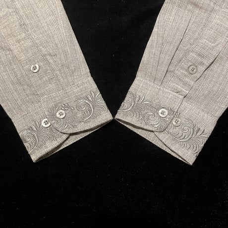【予約商品】【長袖】【袖刺繍】【ESG-T30L-GR】【 L/S GUAYAMISA 】【 GRAY  】【 グレー 】