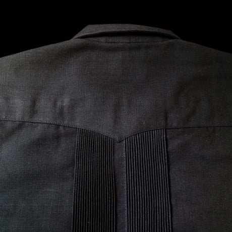 【予約商品】【 半袖 】【 ESG-01S-BG 】【 S/S GUAYABERA 】【 REJILLADA 】【 BLACK x GOLD 】【 黒 x 金 】