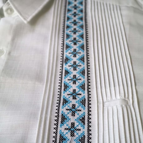 【お取り寄せ商品】【長袖】【ESG-109L-WBL】【CRUZ】【 GUAYAMISA】【 L/S GUAYABERA】【WHITExBLUE】