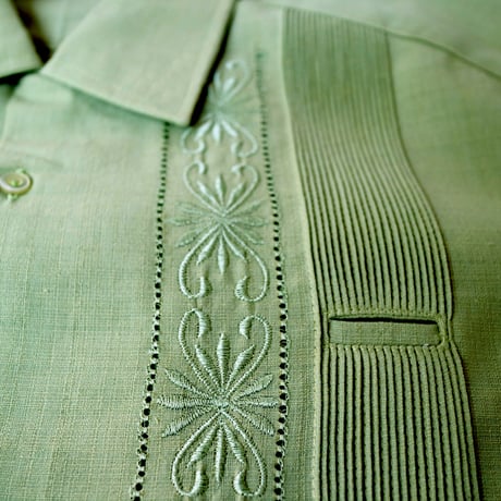 【2027年7月31日までにお届け】【受注生産】【半袖】【 ESG-01S-PIS 】【 S/S GUAYABERA 】【 REJILLADA 】【 PISTACHIO 】【ピスタチオ】