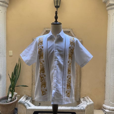 【予約商品】【半袖】【ESG-30S-WG】【 S/S GUAYAMISA 】【 WHITExGOLD 】【 白x金 】