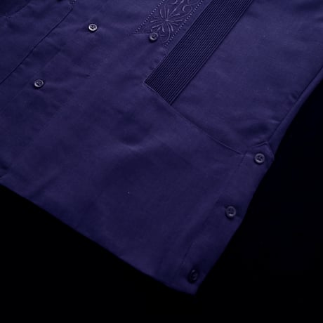 【2027年7月31日までにお届け】【受注生産】【半袖】【 ESG-01S-N 】【 S/S GUAYABERA 】【 REJILLADA 】【 NAVY 】【 紺 】