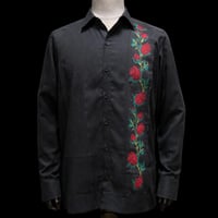【長袖】【 ESG-10L-BR 】【薔薇】【 L/S GUAYAMISA 】【 ROSA 】【 BLACK x RED 】【 黒 x 赤 】